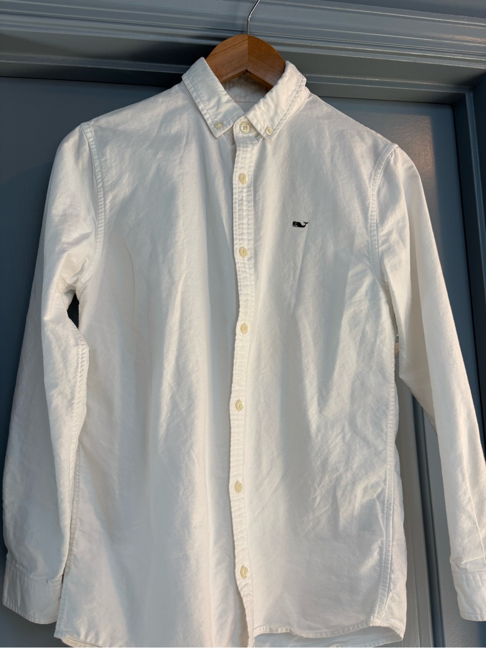 Vineyard Vines Kids White Button-Down Oxford Shirt with Whale Logo